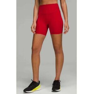 Lululemon Base Pace High Rise Running Shorts in Red